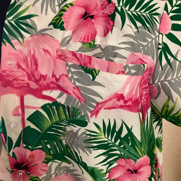 Aloha Set in‎ Lotus and Orchid women short sleeve funky button blouse summer - Picture 6 of 6